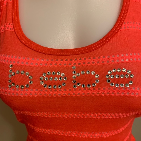 bebe Tops - Brand new Bebe bight coral tank top w/rhinestones